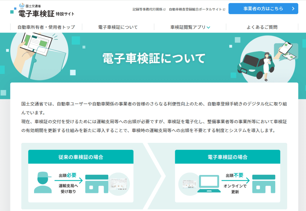 電子車検証について